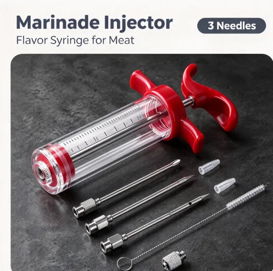 Braai Flavour Kit: Juicier Meat with Marinade Injector + Oil Mister