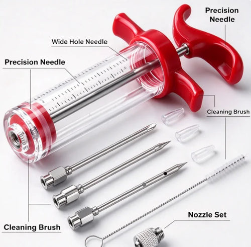 Braai Flavour Kit: Juicier Meat with Marinade Injector + Oil Mister