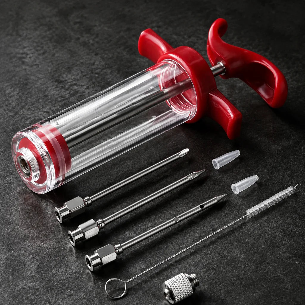 Braai Flavour Kit: Juicier Meat with Marinade Injector + Oil Mister